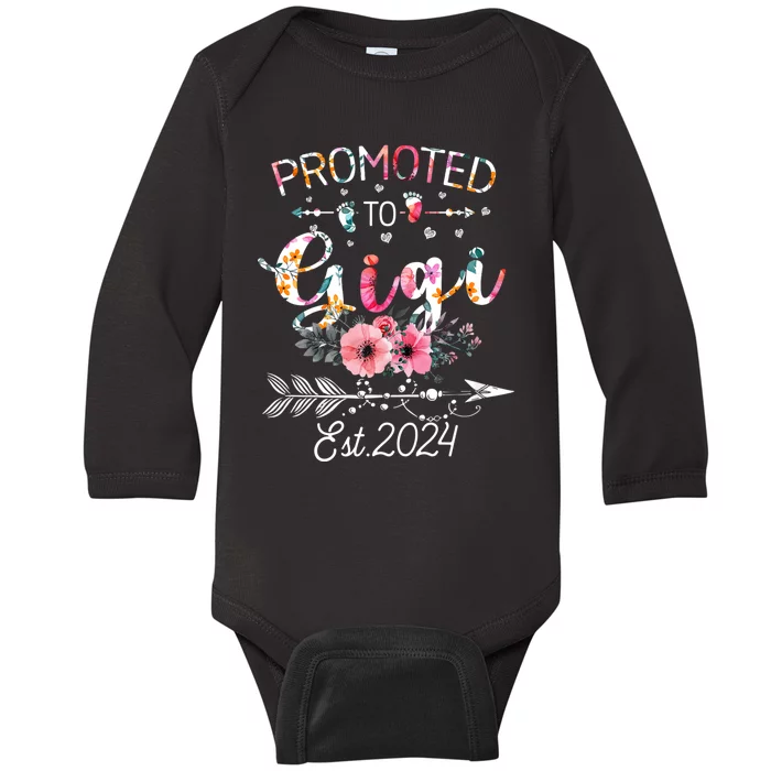 Promoted To Gigi 2024 New Mother Pregnancy Announcement Baby Long Sleeve Bodysuit