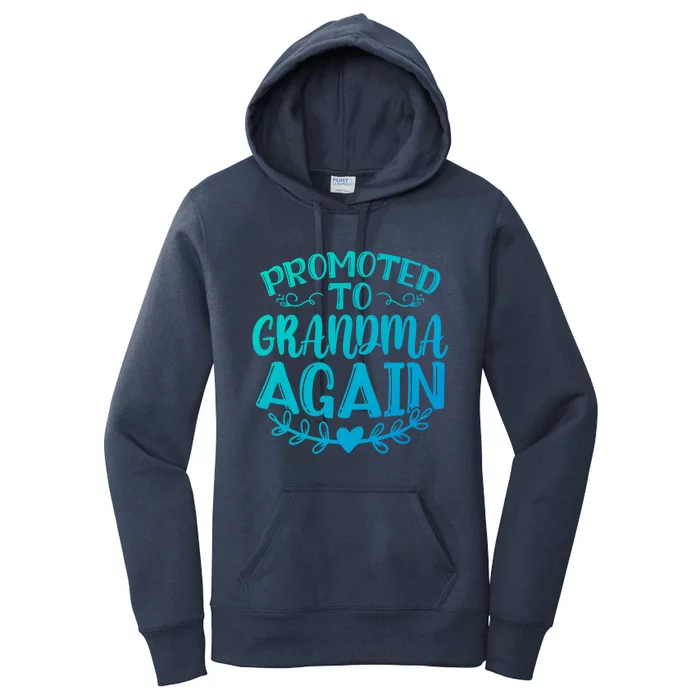 Promoted To Grandma Again Funny Gift Women's Pullover Hoodie