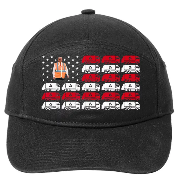 President Trump Garbage Truck Worker Vest Usa Flag 7-Panel Snapback Hat