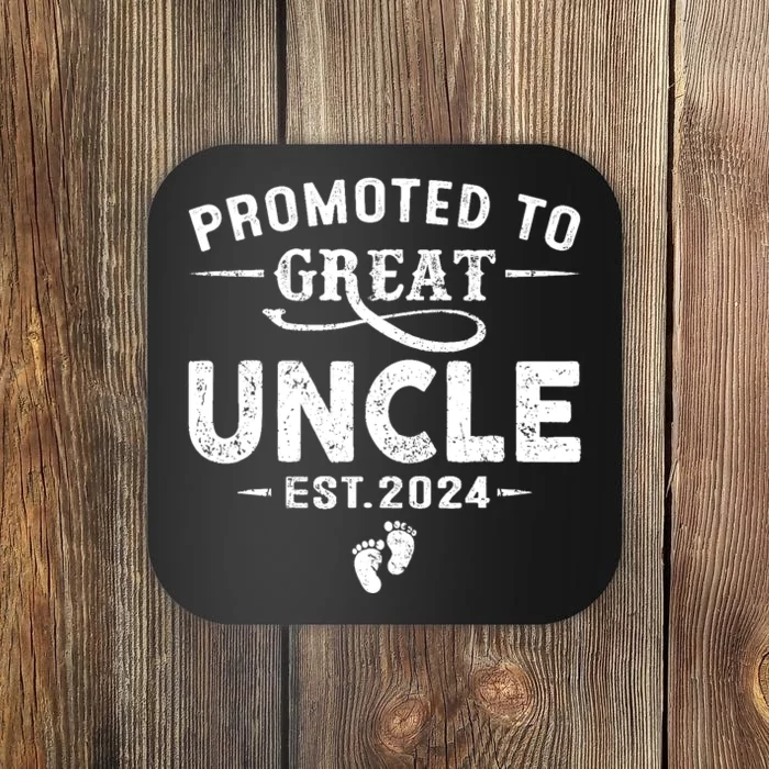 Promoted To Great Uncle 2024 Fathers Day First Time Dad Coaster