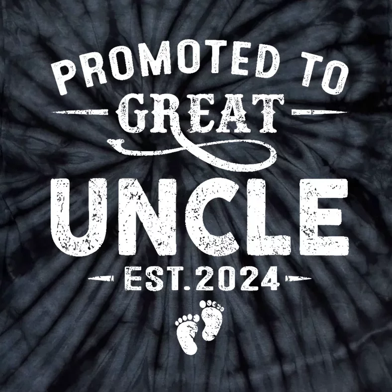 Promoted To Great Uncle 2024 Fathers Day First Time Dad Tie-Dye T-Shirt