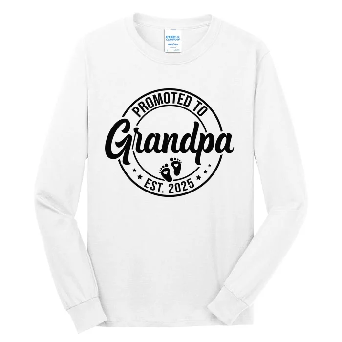 Promoted To Grandpa Est 2025 Tall Long Sleeve T-Shirt