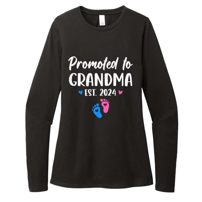 Promoted To Grandma Est 2024 New Grandma Grandmother Womens CVC Long Sleeve Shirt