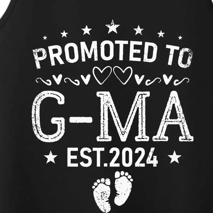 Promoted To G Ma 2024 Cool Family Baby Reveal Matching Performance Tank