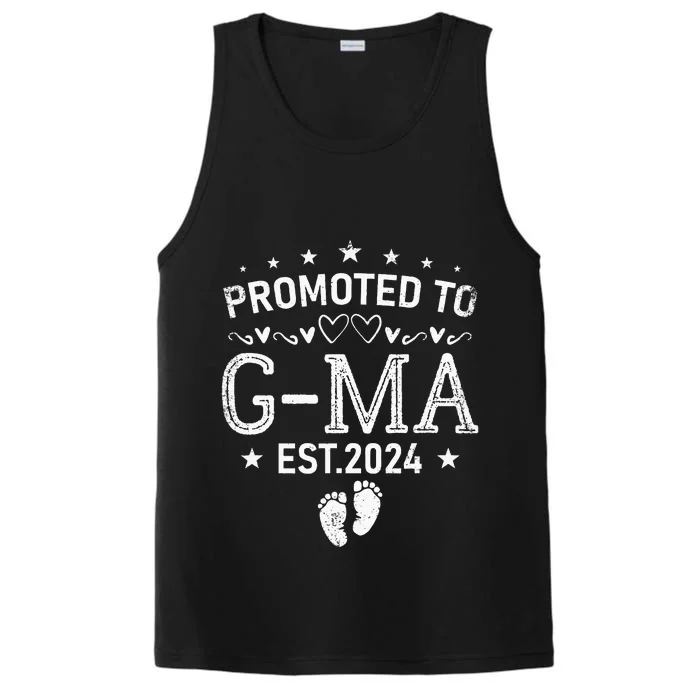 Promoted To G Ma 2024 Cool Family Baby Reveal Matching Performance Tank