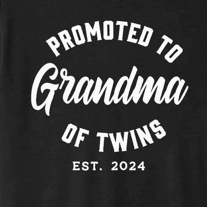 Promoted To Grandma Of Twins 2024 Twins Baby Announcement ChromaSoft Performance T-Shirt