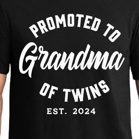 Promoted To Grandma Of Twins 2024 Twins Baby Announcement Pajama Set