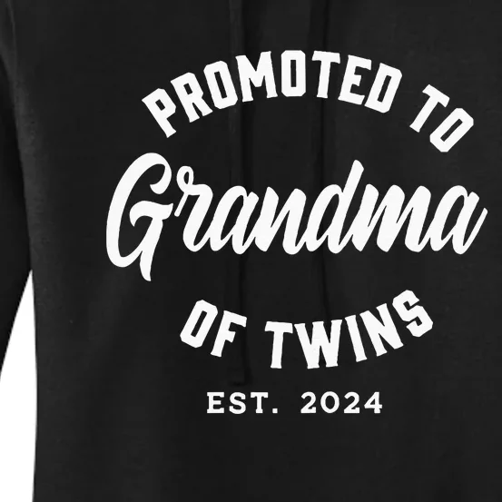 Promoted To Grandma Of Twins 2024 Twins Baby Announcement Women's Pullover Hoodie