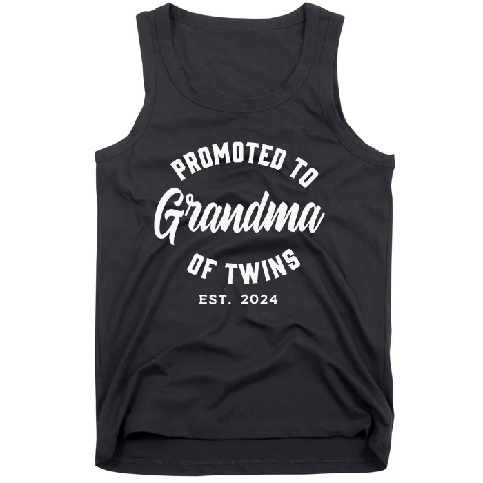 Promoted To Grandma Of Twins 2024 Twins Baby Announcement Tank Top