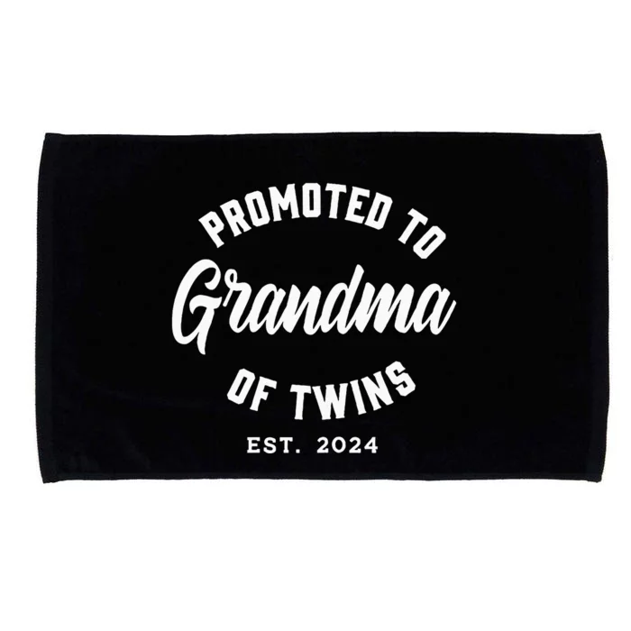 Promoted To Grandma Of Twins 2024 Twins Baby Announcement Microfiber Hand Towel