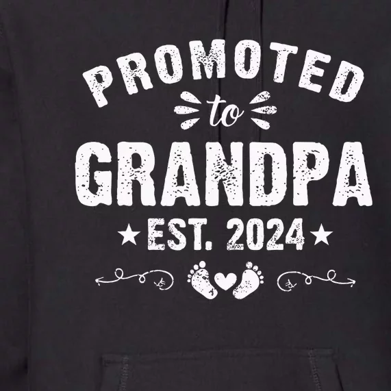 Promoted To Grandpa 2024 Soon To Be Grandfather New Grandpa Premium Hoodie