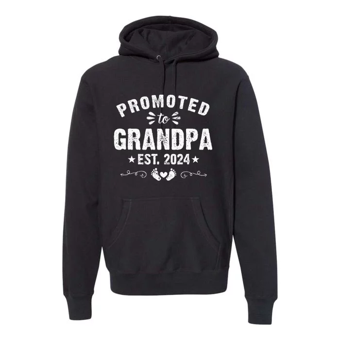 Promoted To Grandpa 2024 Soon To Be Grandfather New Grandpa Premium Hoodie