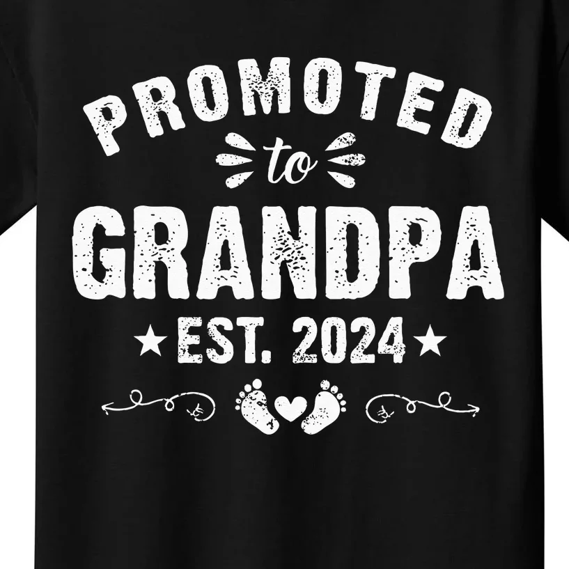 Promoted To Grandpa 2024 Soon To Be Grandfather New Grandpa Kids T-Shirt