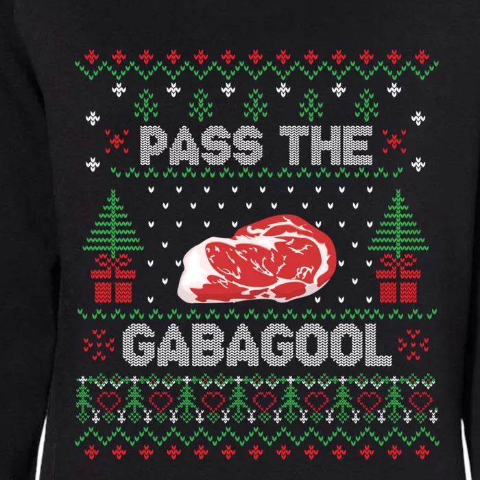 Pass The Gabagool Tacky Ugly Christmas Sweater Womens California Wash Sweatshirt