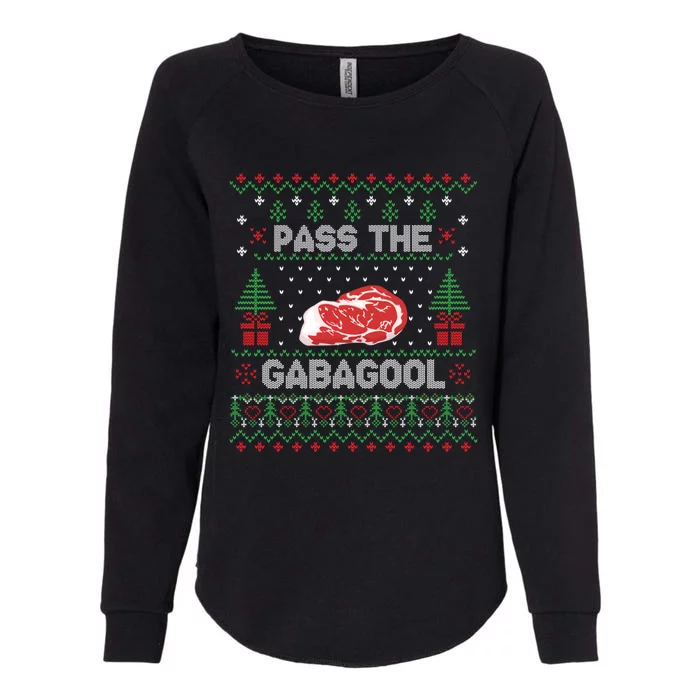 Pass The Gabagool Tacky Ugly Christmas Sweater Womens California Wash Sweatshirt