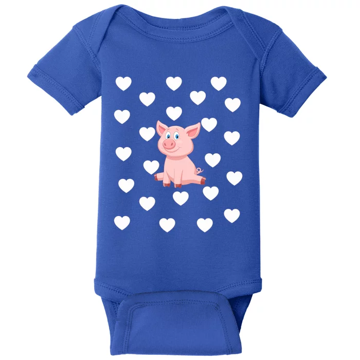 Pig Theme Gender Neutral Nursery Room Heart Decoration Funny Gift Baby Bodysuit