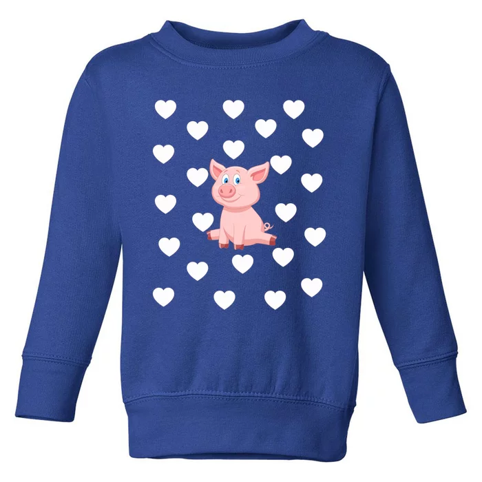 Pig Theme Gender Neutral Nursery Room Heart Decoration Funny Gift Toddler Sweatshirt