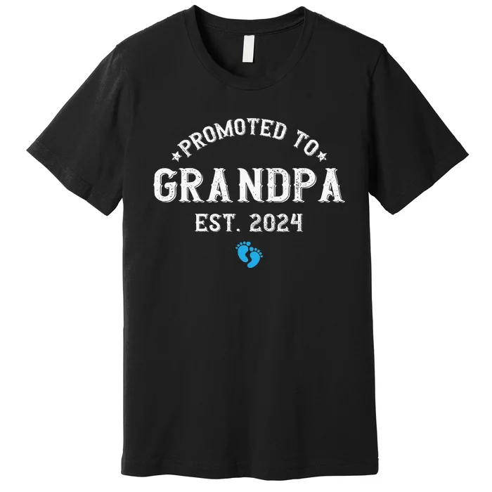 Promoted To Grandpa 2024 Soon To Be First Time Premium T-Shirt