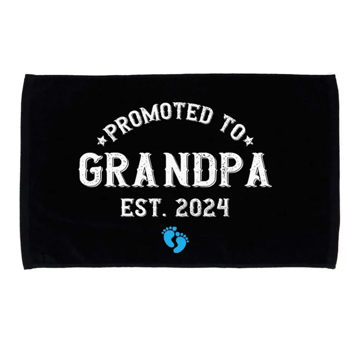 Promoted To Grandpa 2024 Soon To Be First Time Microfiber Hand Towel