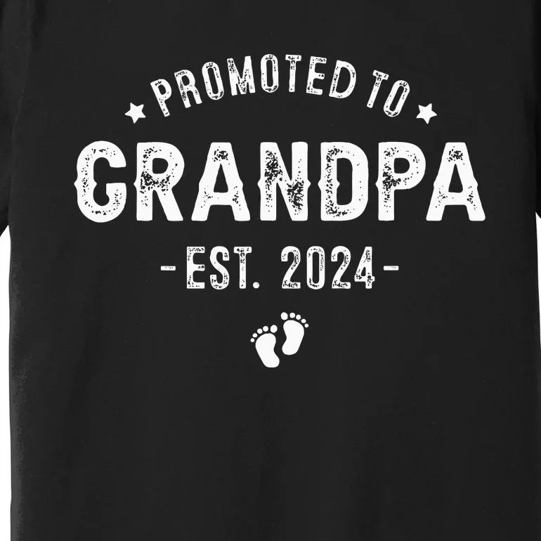 Promoted to Grandpa 2024 Soon to Be First Time Grandfather Premium T-Shirt