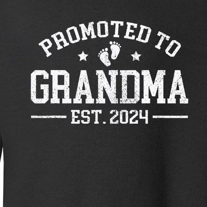 Promoted to Grandma est. 2024 Grandparents Baby Announcement Toddler Sweatshirt