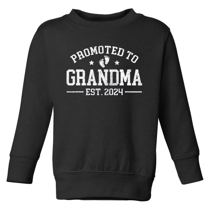 Promoted to Grandma est. 2024 Grandparents Baby Announcement Toddler Sweatshirt