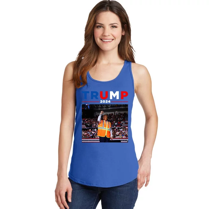 President Trump Garbage Truck Worker Vest Maga 2025 Ladies Essential Tank