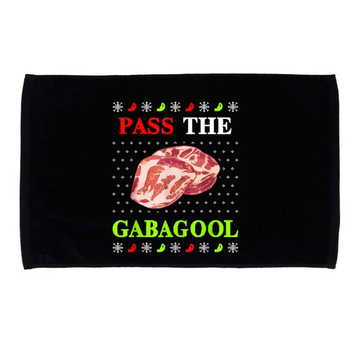 Pass The Gabagool Tacky Ugly Christmas Microfiber Hand Towel