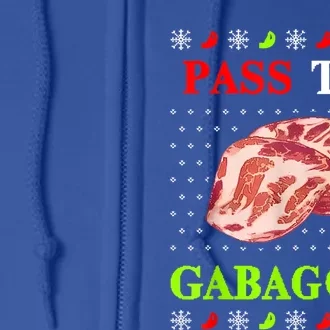 Pass The Gabagool Tacky Ugly Christmas Full Zip Hoodie