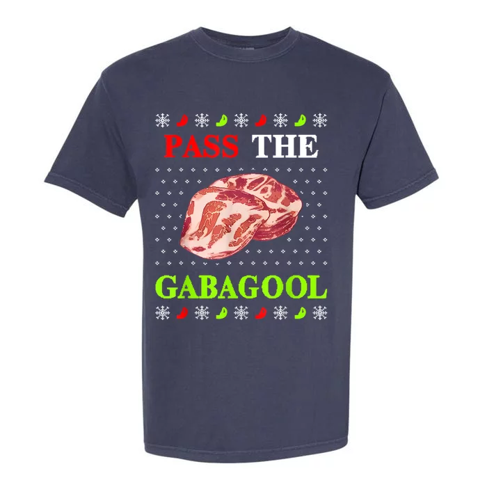 Pass The Gabagool Tacky Ugly Christmas Garment-Dyed Heavyweight T-Shirt