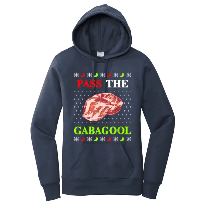 Pass The Gabagool Tacky Ugly Christmas Women's Pullover Hoodie