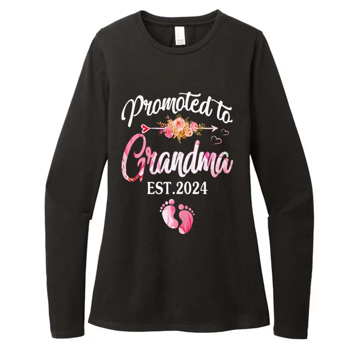 Promoted To Grandma 2024 First Time New Grandma Pregnancy Womens CVC Long Sleeve Shirt