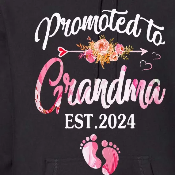 Promoted To Grandma 2024 First Time New Grandma Pregnancy Premium Hoodie