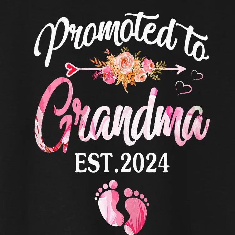 Promoted To Grandma 2024 First Time New Grandma Pregnancy Women's Crop Top Tee