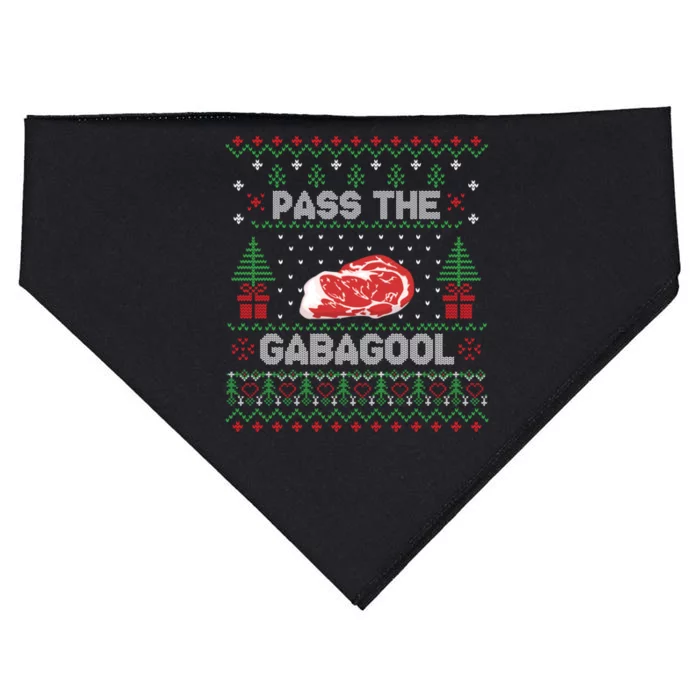 Pass the Gabagool Tacky Ugly Christmas Sweater USA-Made Doggie Bandana