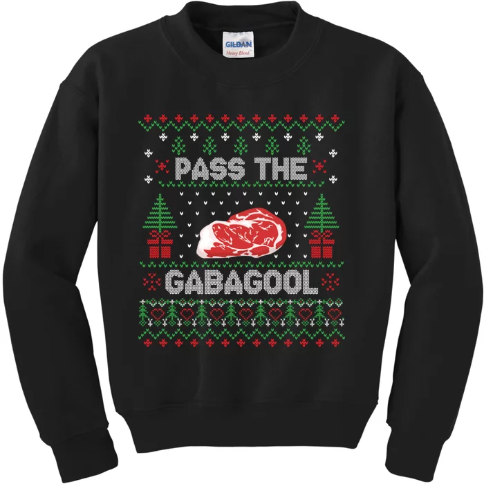 Pass the Gabagool Tacky Ugly Christmas Sweater Kids Sweatshirt