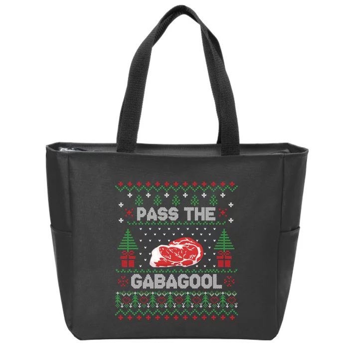 Pass the Gabagool Tacky Ugly Christmas Sweater Zip Tote Bag