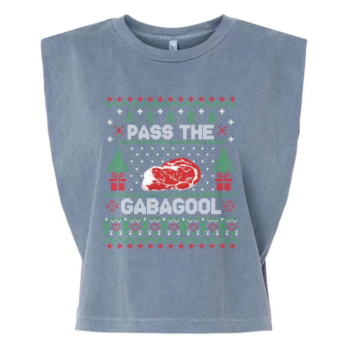 Pass the Gabagool Tacky Ugly Christmas Sweater Garment-Dyed Women's Muscle Tee