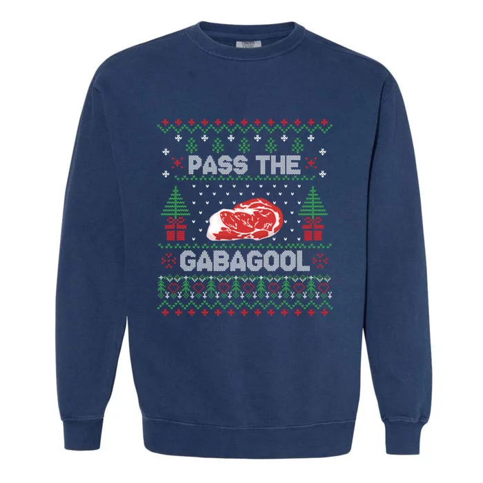 Pass the Gabagool Tacky Ugly Christmas Sweater Garment-Dyed Sweatshirt