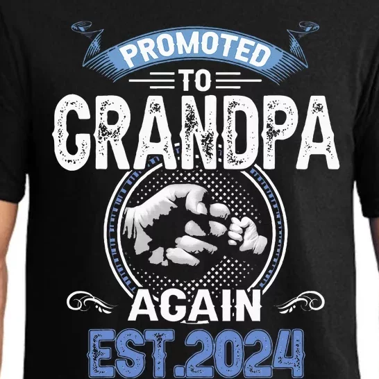 Promoted To Grandpa Again Funny Pregnancy Announcement 2024 Pajama Set