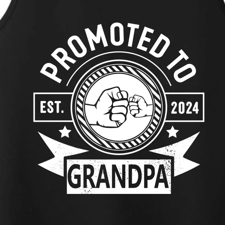 Promoted To Grandpa Est 2024 Soon To Be Grandpa Funny Pregnancy Announcement Performance Tank