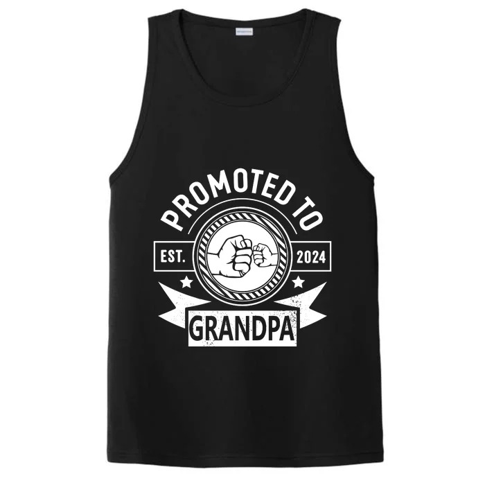 Promoted To Grandpa Est 2024 Soon To Be Grandpa Funny Pregnancy Announcement Performance Tank