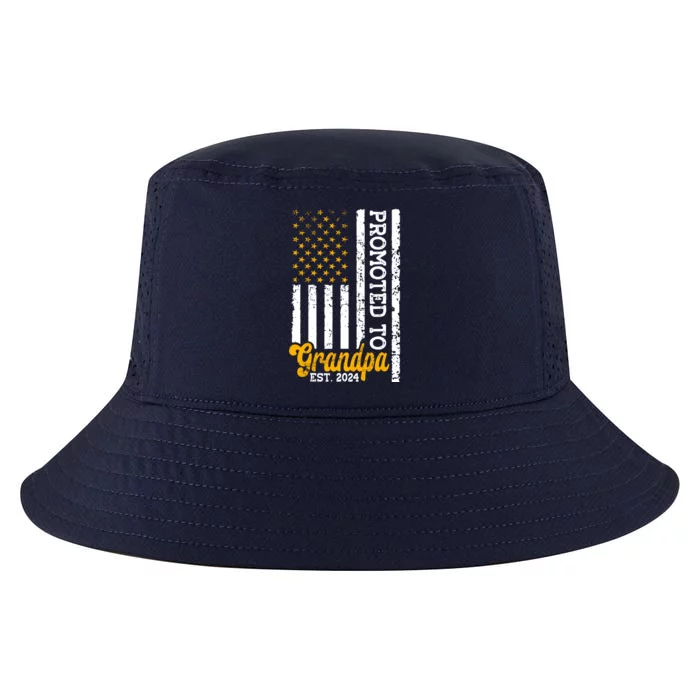 Promoted To Grandpa Est 2024 First Time Grandpa Patriotic Cool Comfort Performance Bucket Hat