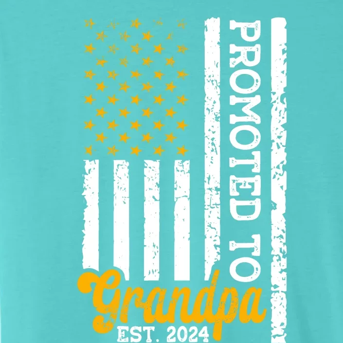 Promoted To Grandpa Est 2024 First Time Grandpa Patriotic ChromaSoft Performance T-Shirt