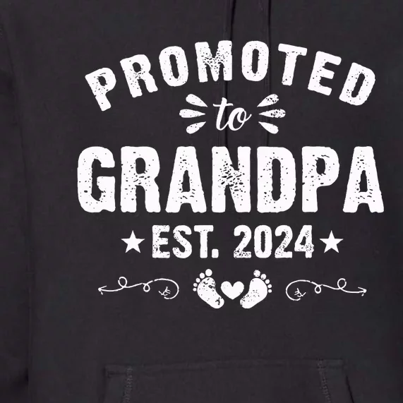 Promoted To Grandpa 2024 SoonToBe Grandfather New Grandpa Premium Hoodie