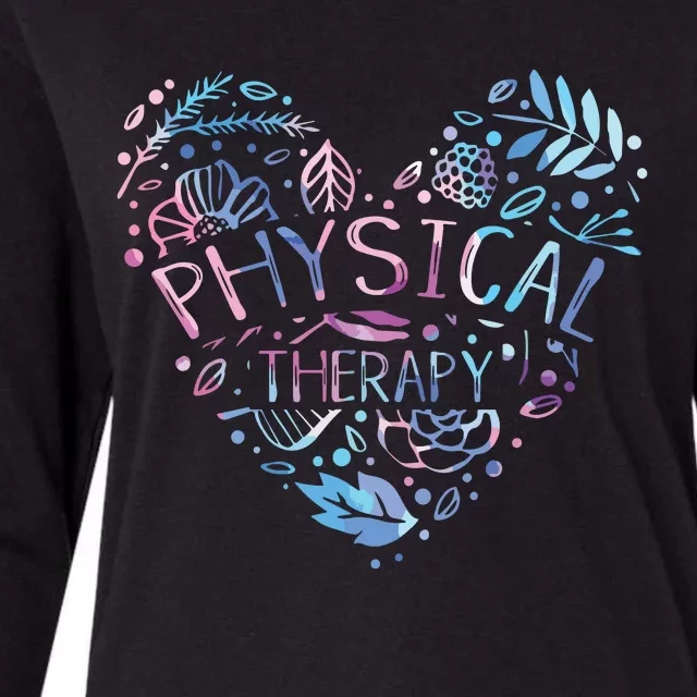 Physical Therapist Gift Heart PT Physical Therapy Womens Cotton Relaxed Long Sleeve T-Shirt