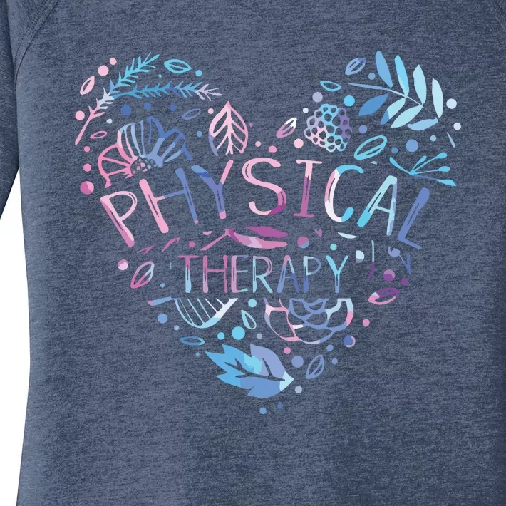 Physical Therapist Gift Heart PT Physical Therapy Women's Perfect Tri Tunic Long Sleeve Shirt