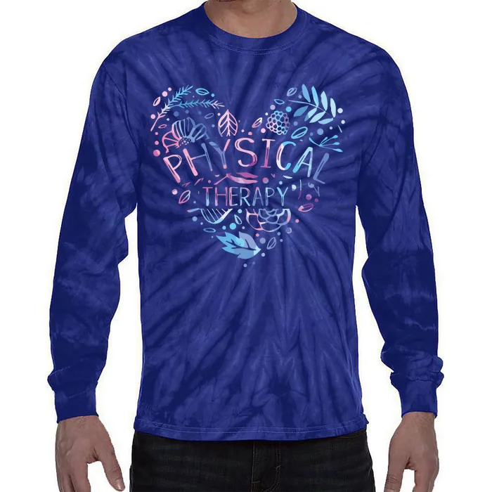 Physical Therapist Gift Heart PT Physical Therapy Tie-Dye Long Sleeve Shirt