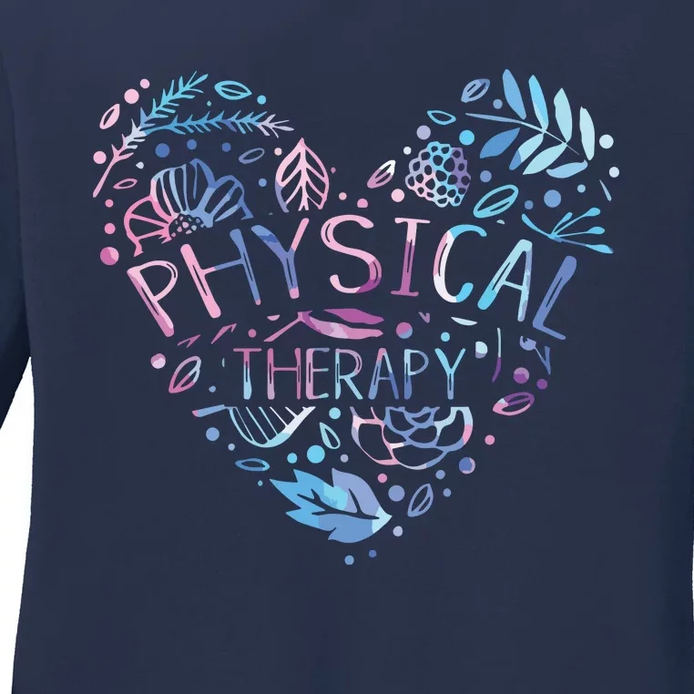 Physical Therapist Gift Heart PT Physical Therapy Ladies Long Sleeve Shirt