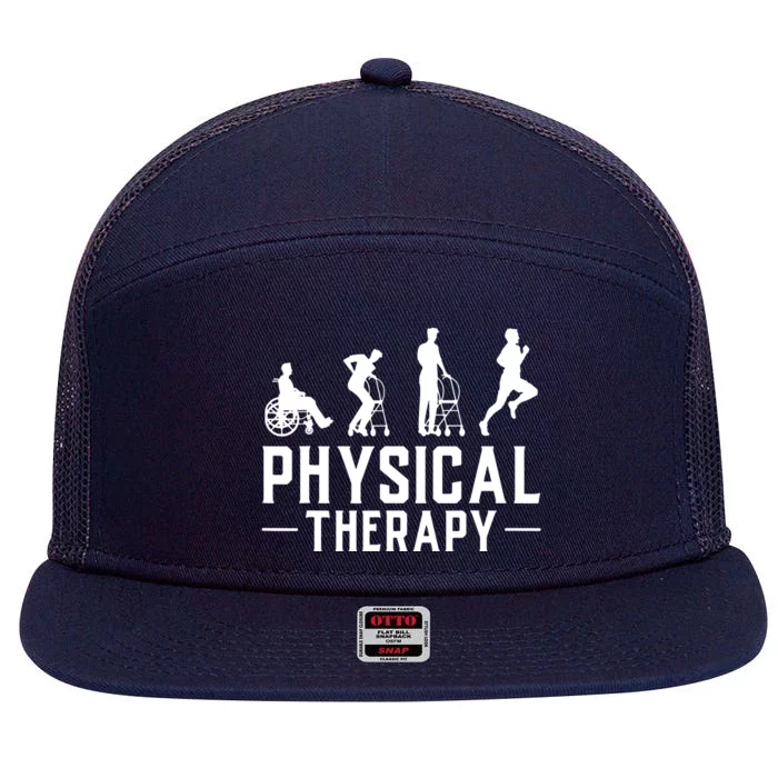 Physical Therapist Gift Physiotherapy Physical Therapy 7 Panel Mesh Trucker Snapback Hat